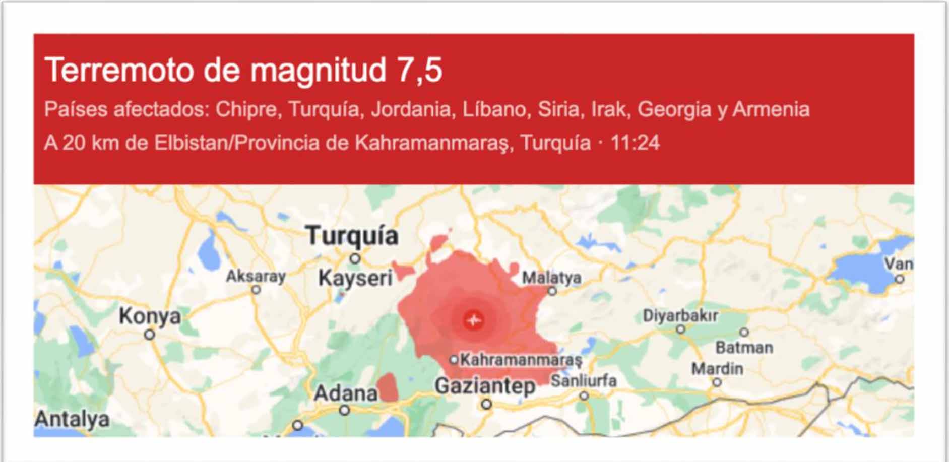 terremoto siria y Turquía